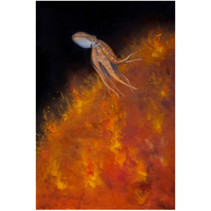 The author's oil painting "Space-time continuum"